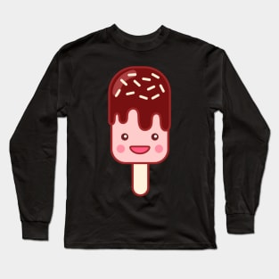 Chunky Ice Cream Emoji Minimal Long Sleeve T-Shirt